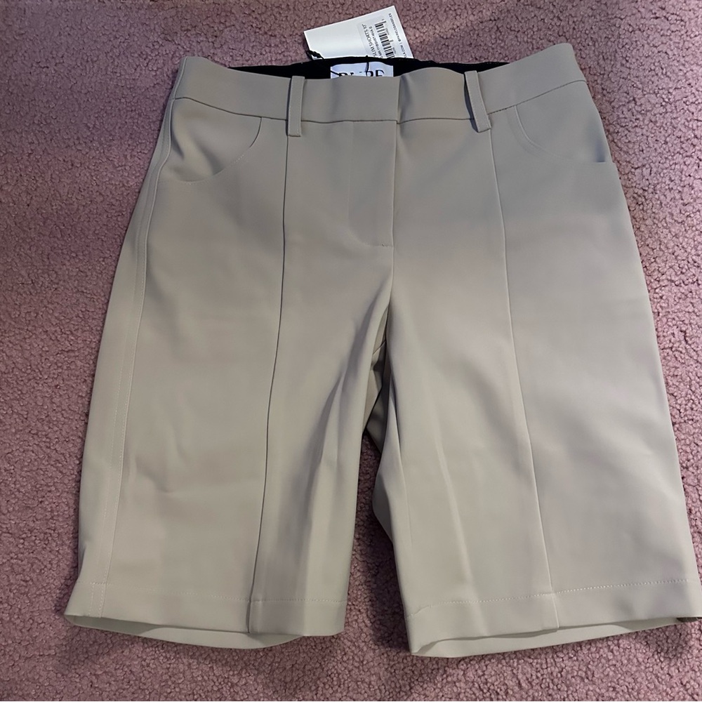 NWT Paire Los Angeles Jackie Slim Shorts 10” Khaki Bermuda Chinos Small Stretch